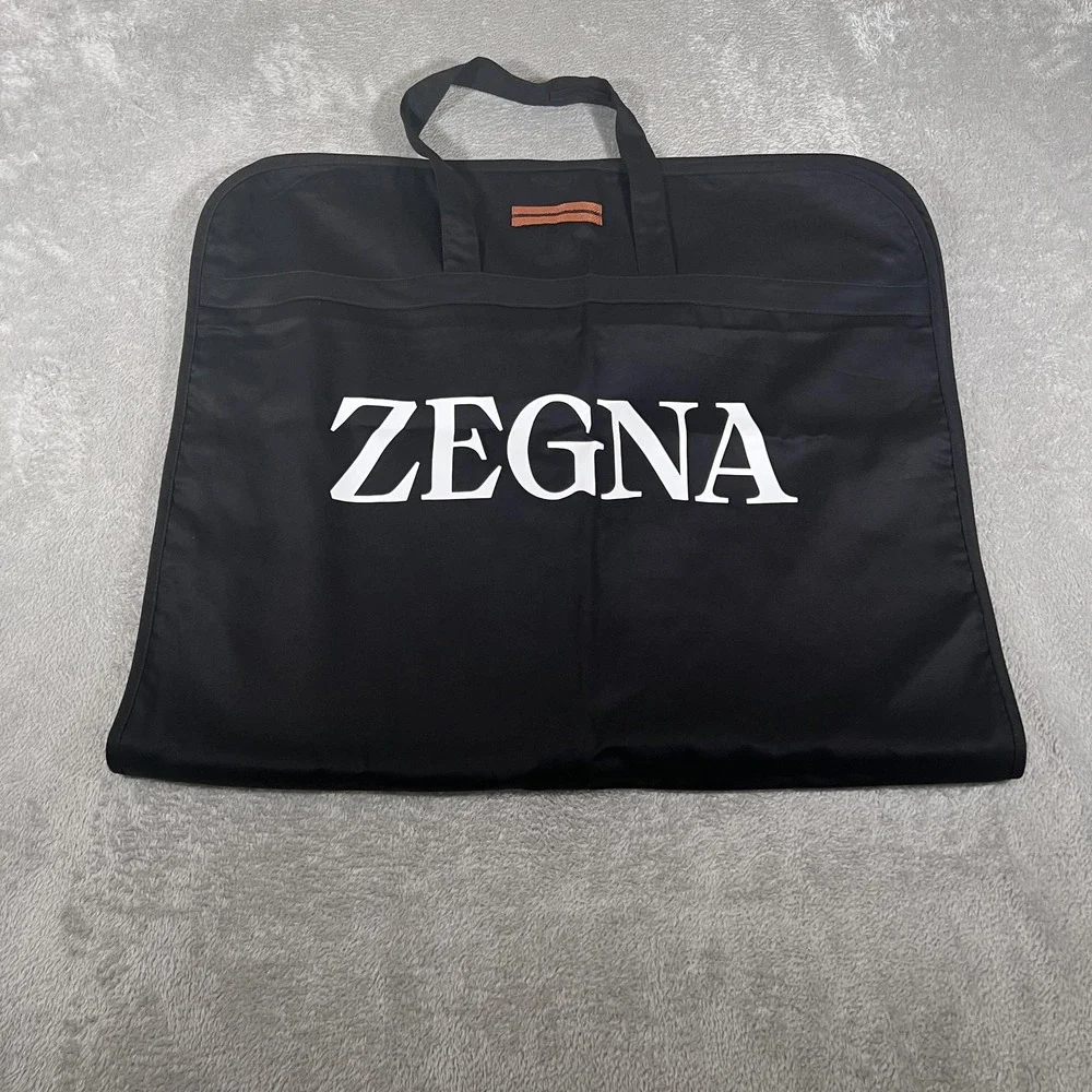 ZEGNA Suit Garment Bag Black Foldable Travel Zipper Suit‎ Carrier Handles Logo